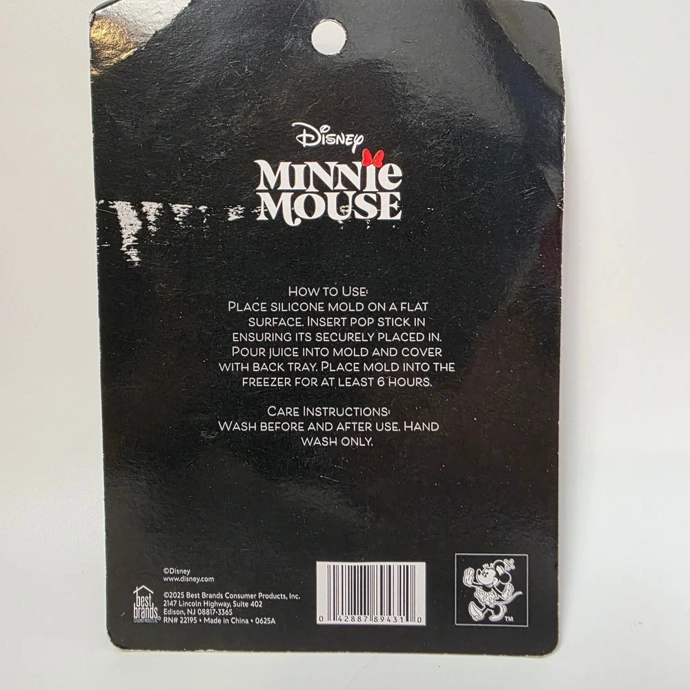 Disney Minnie Mouse Red Silicone Ice Pop Maker Frozen Treat Mold New